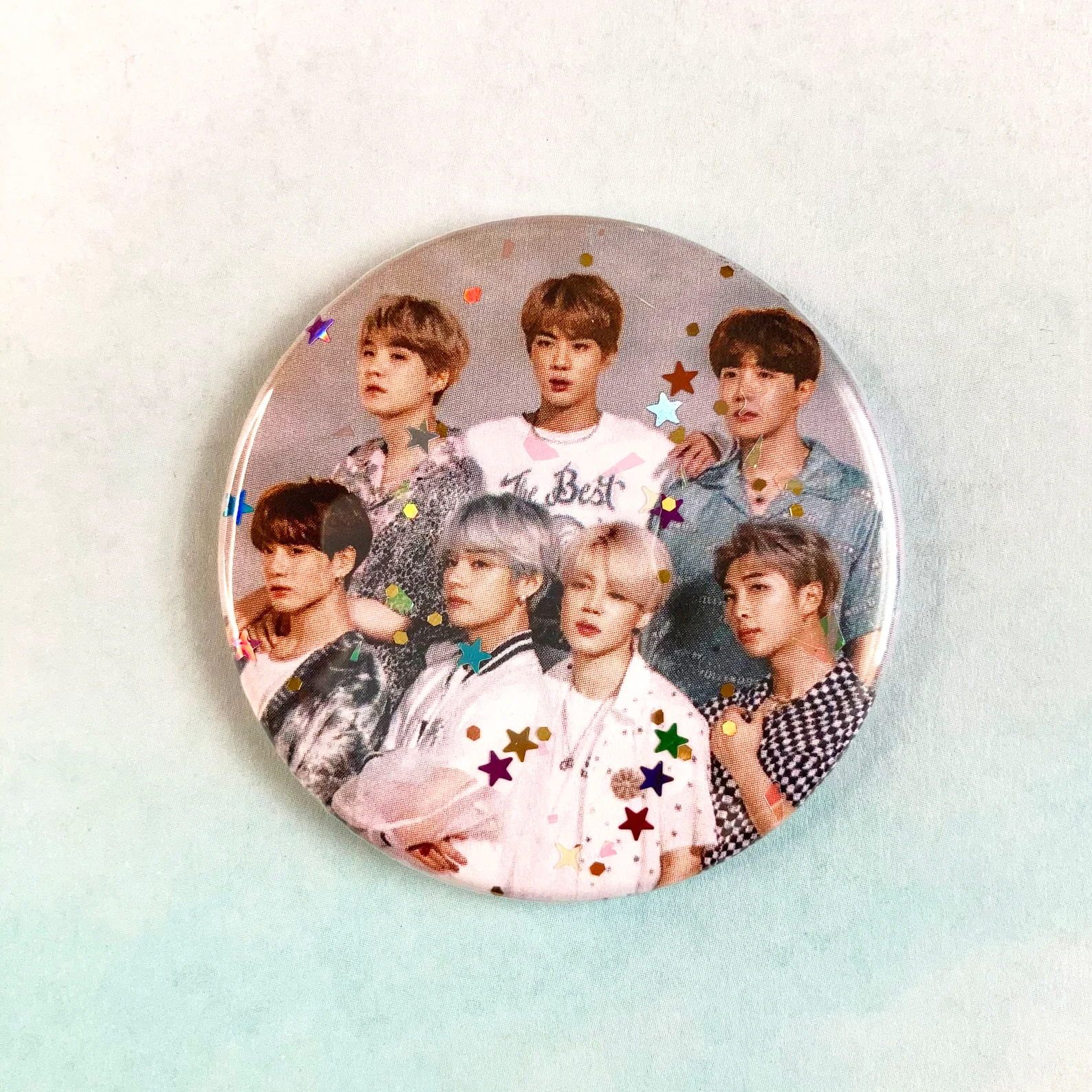 BTS group photo Kpop pin button
