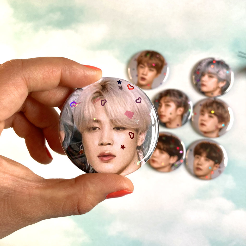 BTS jimin pin product photo pinback button