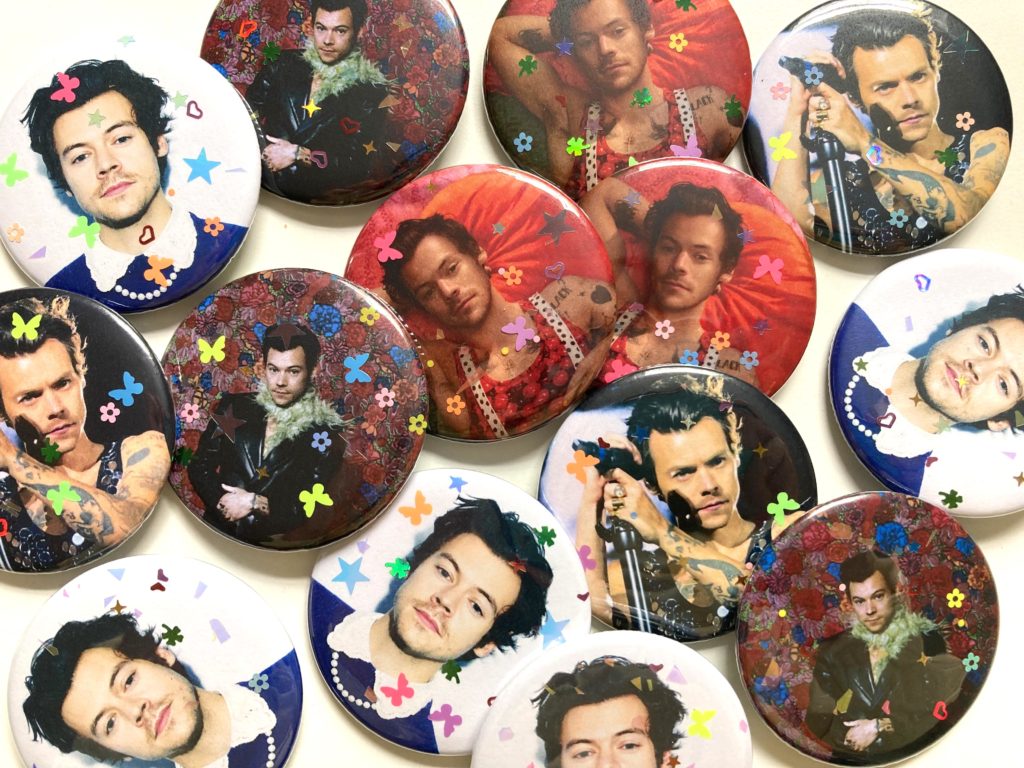 Harry Styles merch pinback button set of 4 buttons