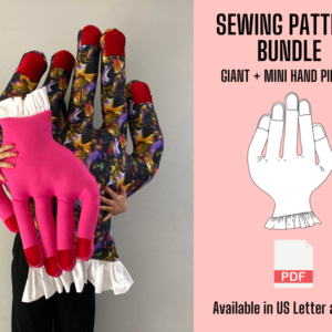 Hand pillow sewing pattern PDF bundle with the Giant and Mini hand pillows