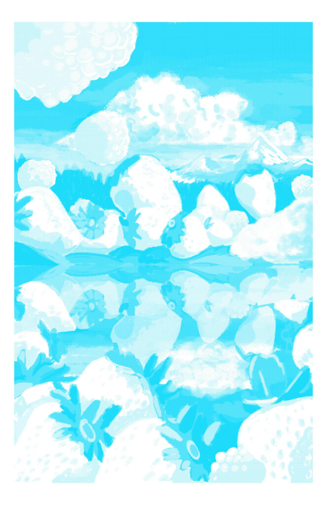 The Strawberry Lake aqua layer printed in aqua ink