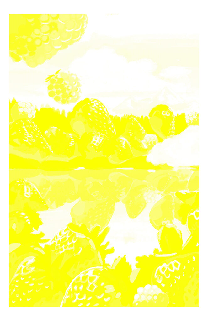 The Strawberry Lake yellow layer printed in yellow ink
